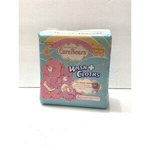 Care Bears Disposable Wash Cloths 50 Pack 12.5"x13" Sensitive Skin NOS